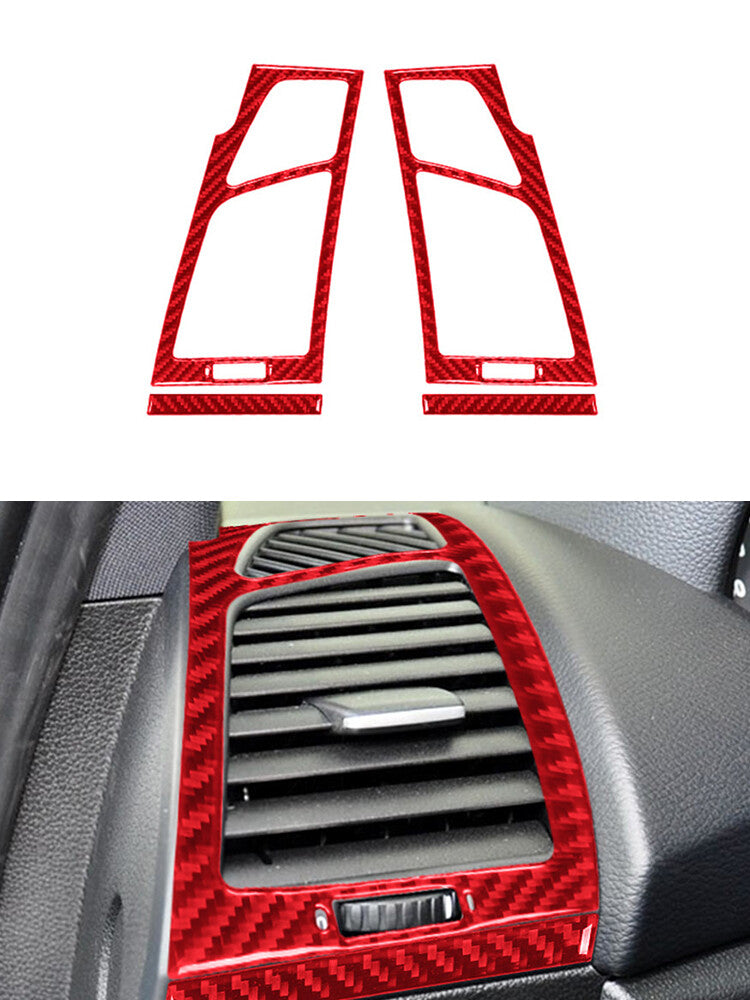 Red Carbon Fiber Side Air Vent Outlet Cover Trim For Sonic 2012-2016 v