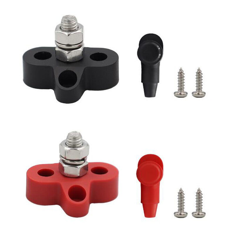 1 Pair Durable Heavy Duty 12V M8 Stud Terminal Battery Power Distribution Block v