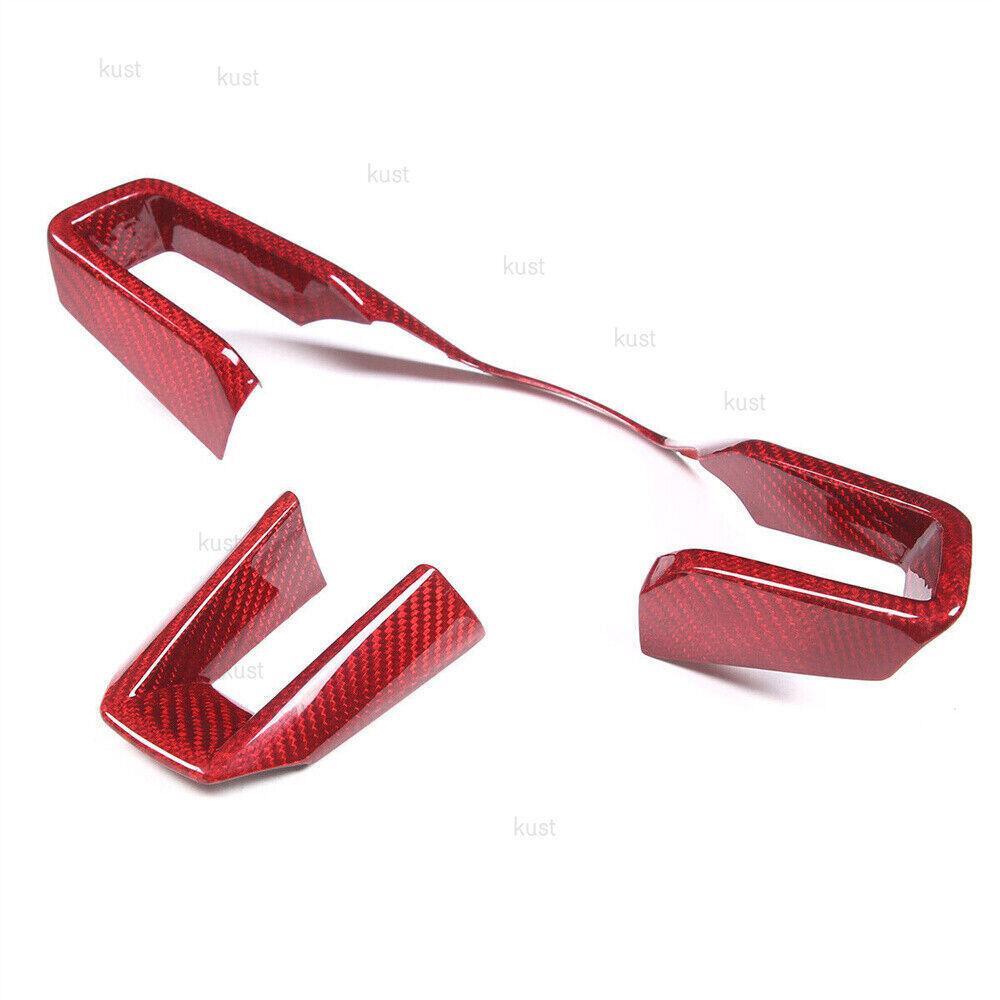 Red carbon fiber steering wheel for Porsche 911 Taycan 2019+ and Macan for Panamera Trim.