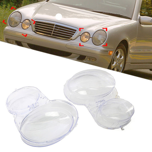 Pair Of Headlight Head Lamp Cover for Mercedes-Benz E-Class W210 2000-2003