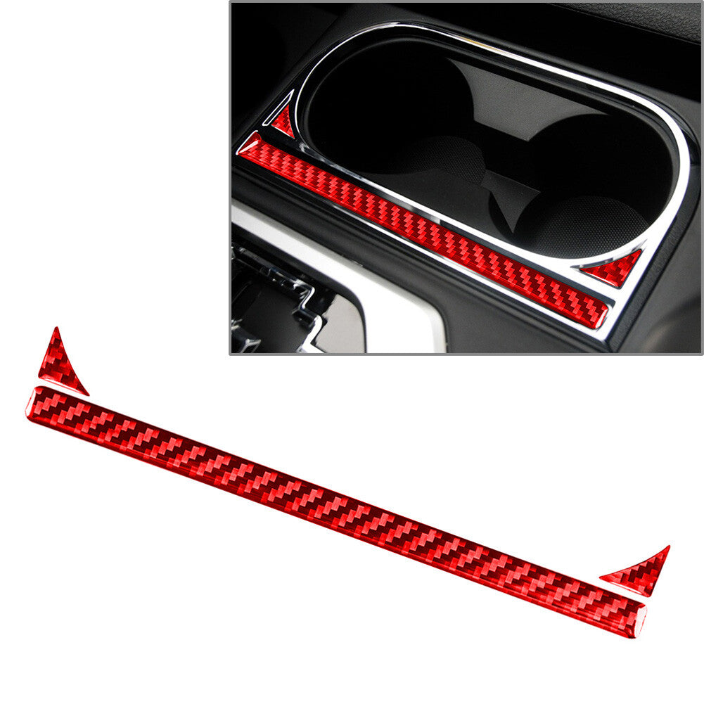 Cup Holder Panel Inner Cover Trim f¨¹r for Toyota Tundra 14¨C21 LHD Kohlefaser rot