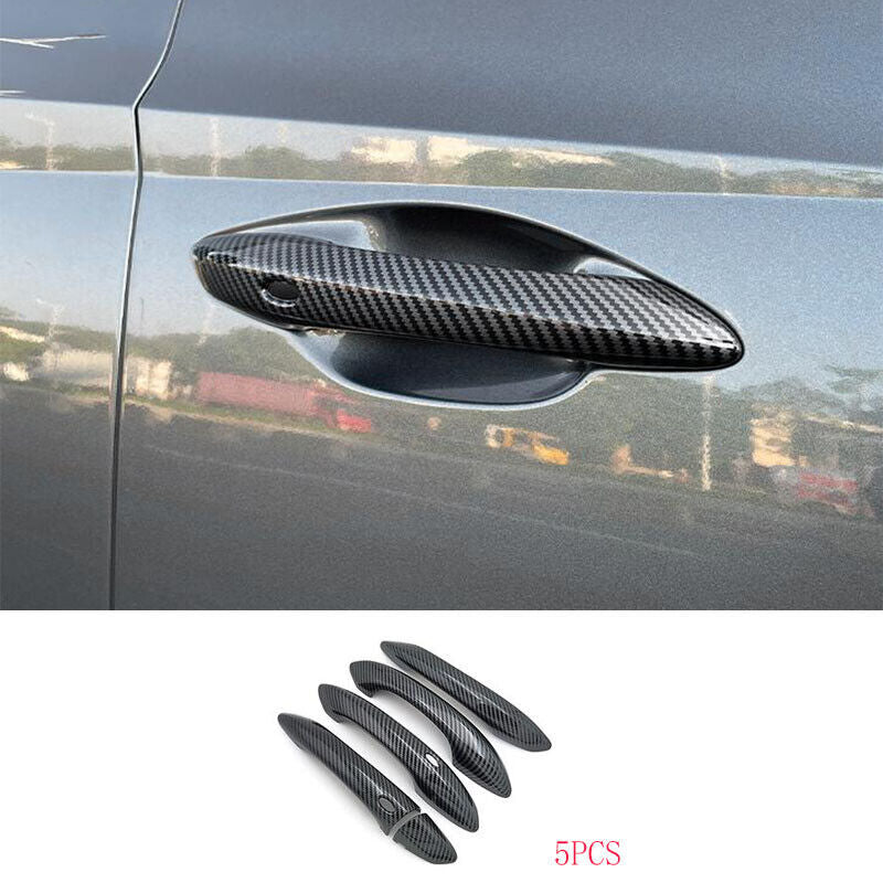 Carbon Fiber Door Handle Covers Trim for 2024 for Hyundai Santa Cruz Accessories