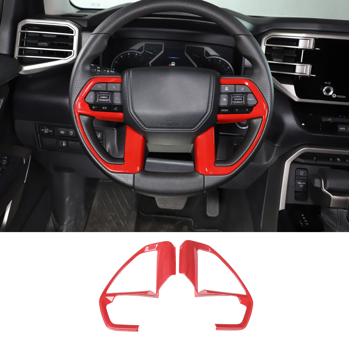 Suitable for Camry 2018-2023 ABS red interior trunk switch frame cover decoration- v