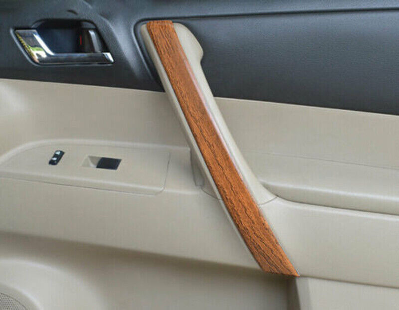 for Toyota Highlander 2008-13 Wood Grain Interior Door Armrest Strip Cover Trim