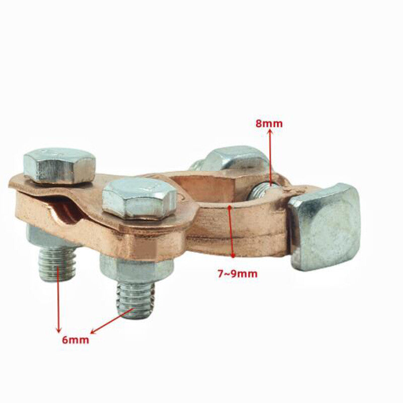 2PCS Car Truck Battery Clamp Terminal Connector Copper Pile Head Universal Set v