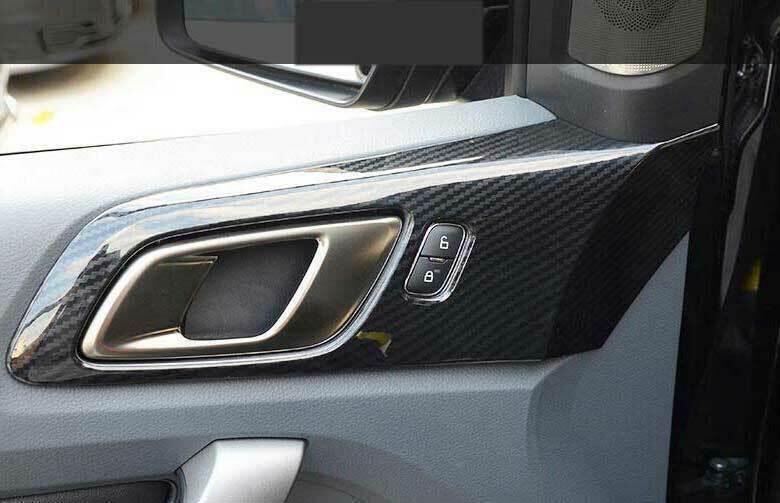 Fit for Ford Ranger 15-2021 Carbon Fiber Interior Door Handle Lock Cover Trim 2