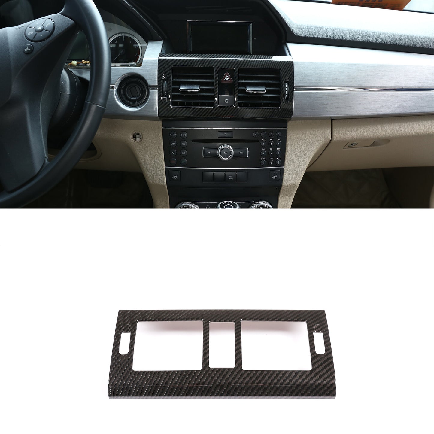 ABS carbon fiber center console air vent trim for GLK 2009 - 2010 - 2015 n