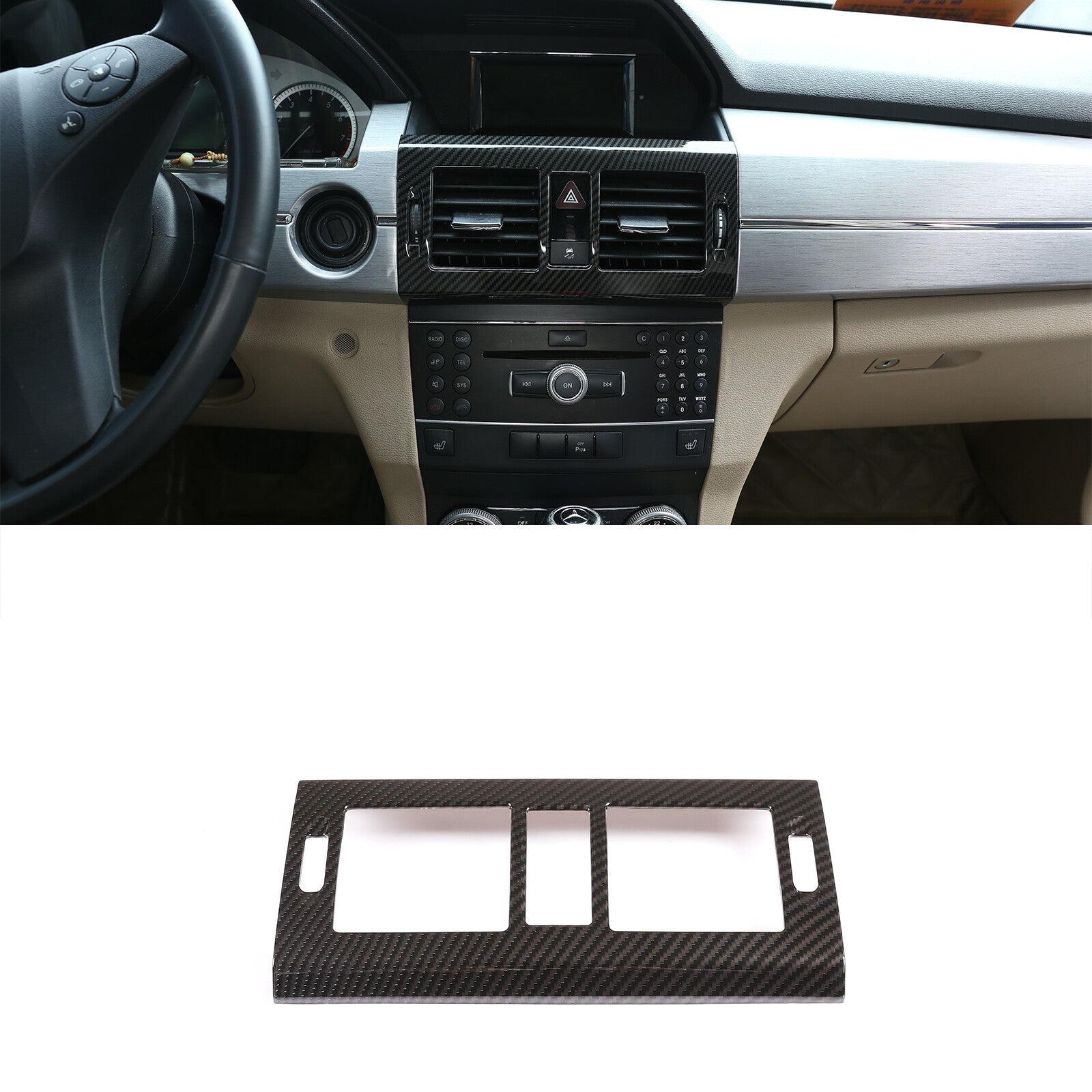 ABS carbon fiber center console air vent trim for GLK 2009 - 2010 - 2015 n