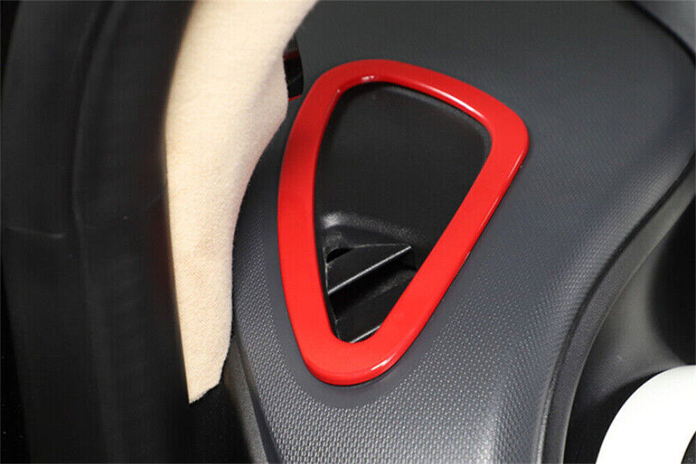 2-Piece Red ABS Instrument Panel Vent Socket Covers for Smart 2015 - 2020 n