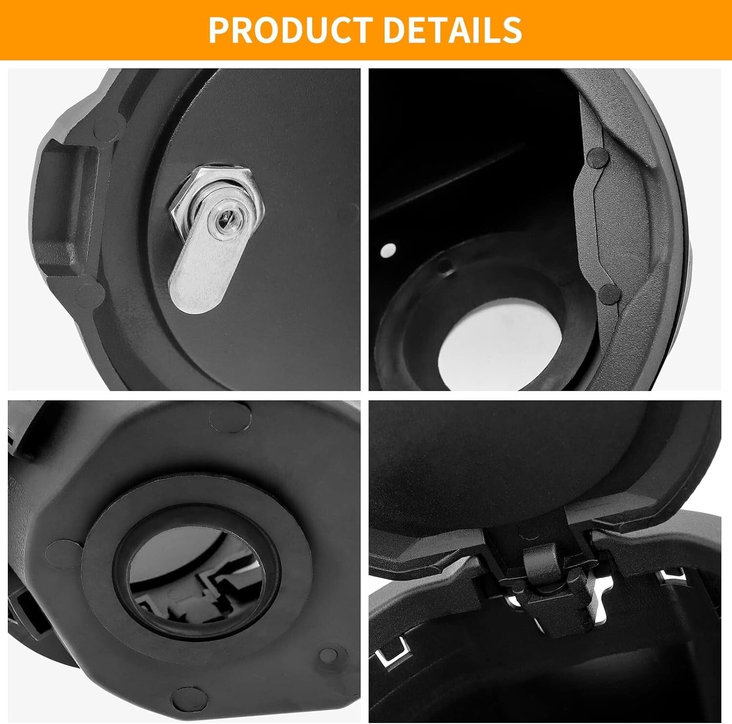 Fuel Filler Door Cover Gas Tank Cap for Jeep for Wrangler JL 2018+ Black 2/4 Door