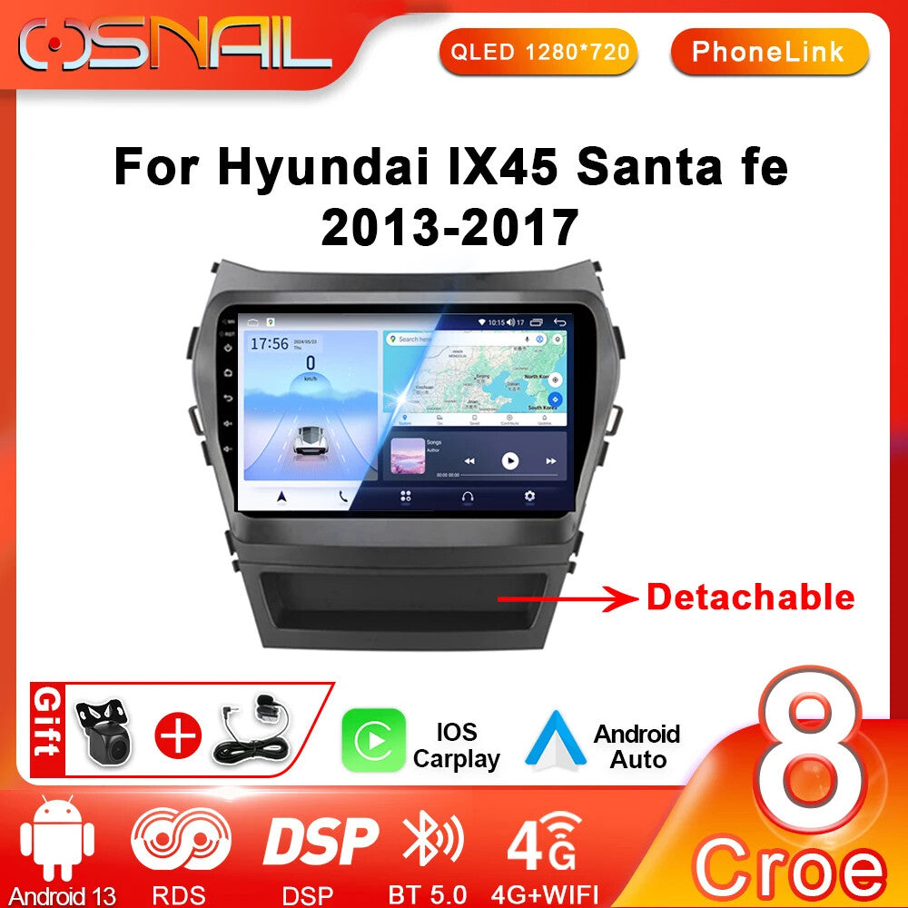 Android Car Radio for Hyundai Santa Fe 3 2013-2017 GPS Carplay Stereo Player