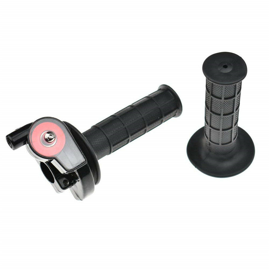 7/8 22mm Motorcycle Handle Throttle Clamp Hand Grip w/ Twist Cable for 50-250CC Q