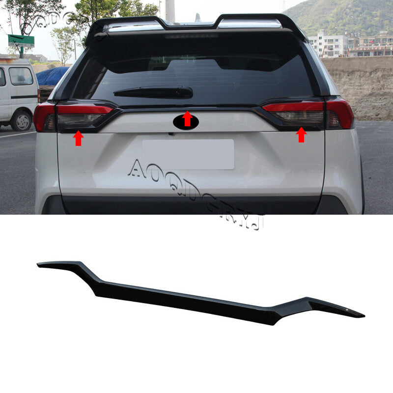 Piano Black Exterior Rear Trunk Upper Lid Cover Trim for Toyota RAV4 2019-2024