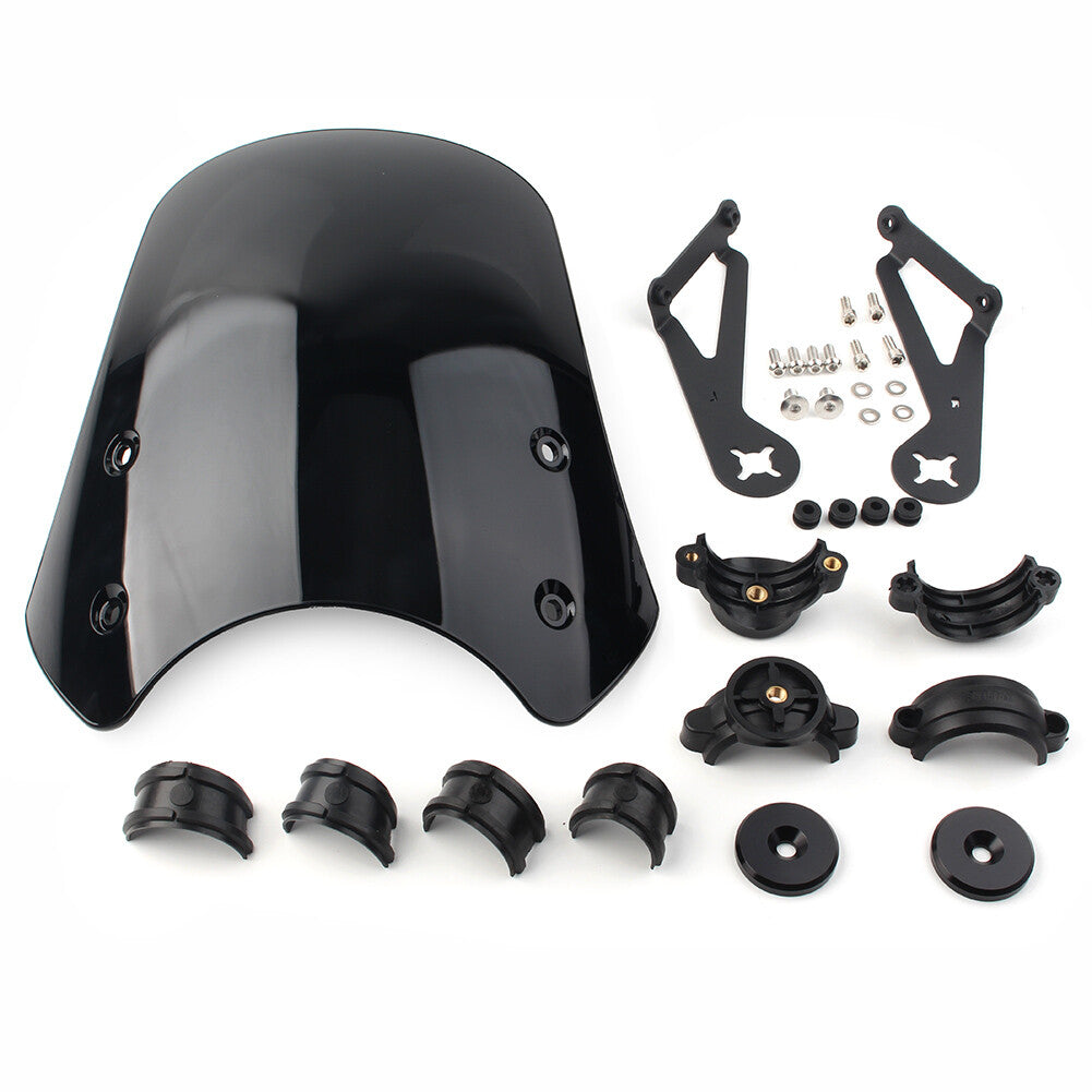 Motorcycle Front Windscreen Windshield Black ABS Fit for Harley Dyna Softail Models