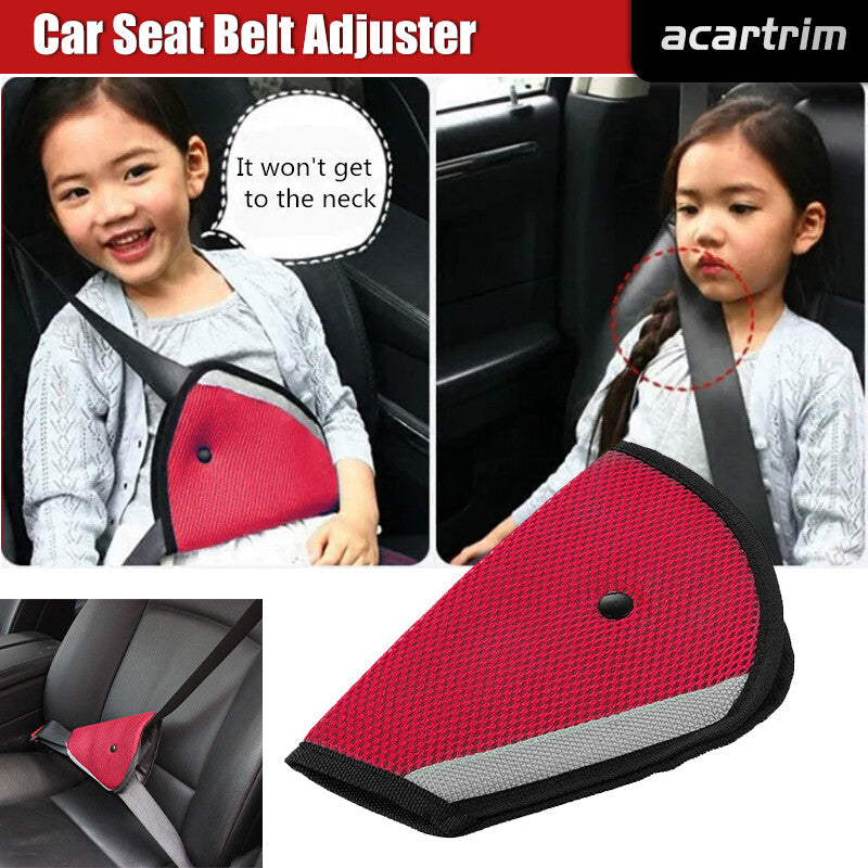 Car Kid Safety Cover Strap Adjuster Harness Pad Children Belt Clip Red Triangle