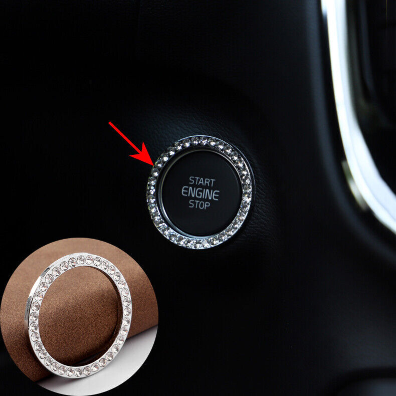for Volvo XC40 Ignition Engine Start Button Cover Clear Bling Crystal Decal Trim