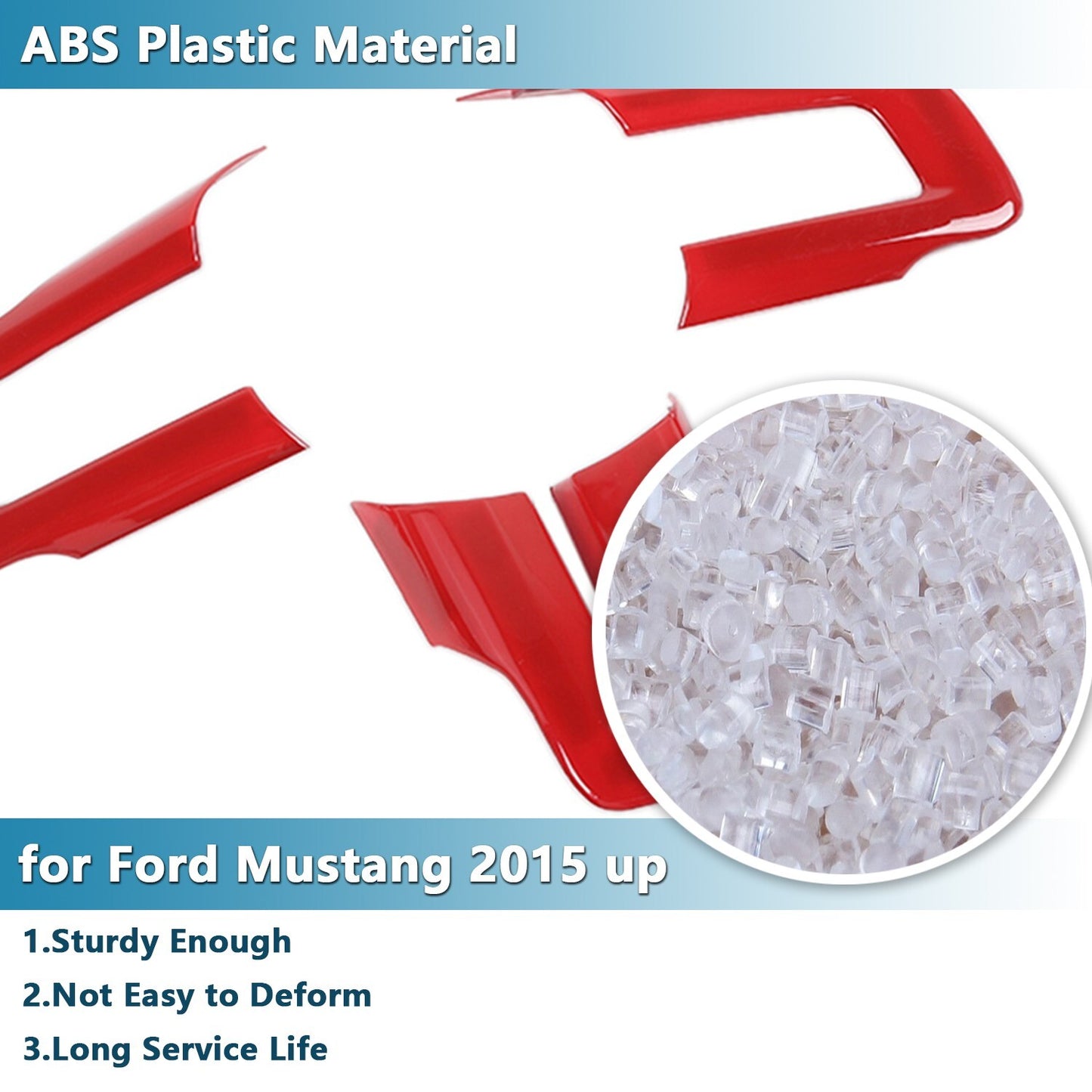 Steering Wheel Cover Trim Frame Stickers for Ford for Mustang 2015-2023 Accessories