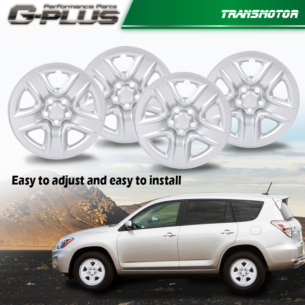 4-Piece Chrome 17-Inch Wheel Skins, Hub Covers, and Rim Protectors for 2006-2012 for Toyota RAV4 Q