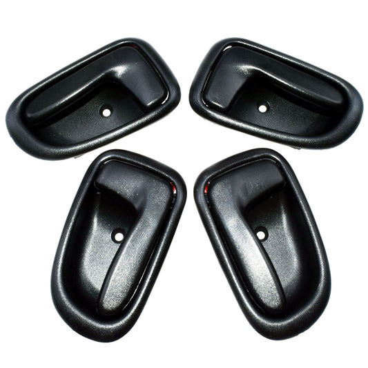 4-piece set of black interior door handles for front, back, left, and right sides, suitable for 1993-97 for Corolla Prizm- n