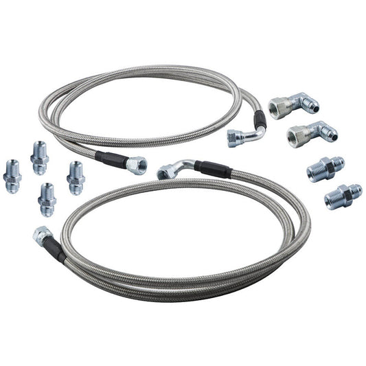 52 SS Braided Transmission Cooler Hose Lines for Ford for C4 -C6–AOD Turbo 200-200R4 Q
