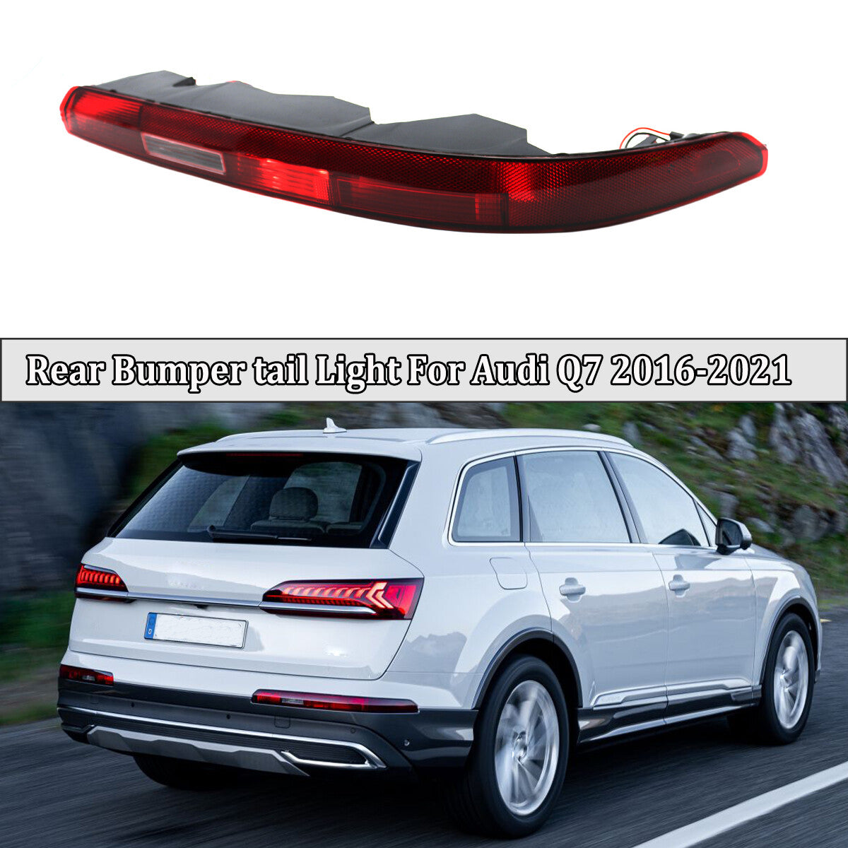 LED turn signal reflector on the right rear lower bumper for Audi Q7 2016 - 2021 EU