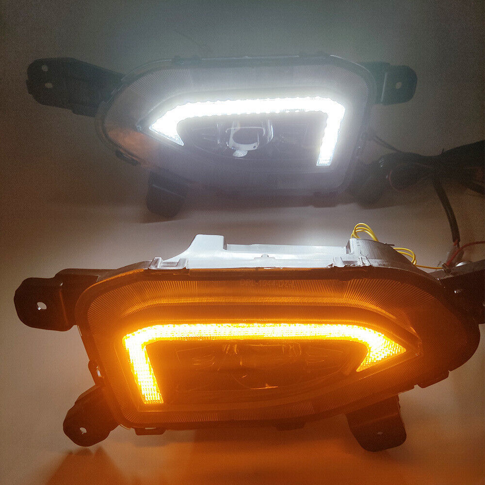 Fit for Hyundai Kona 2019-2020 Pair Daytime Running Light Turn Signal Lamp 2PCS Q