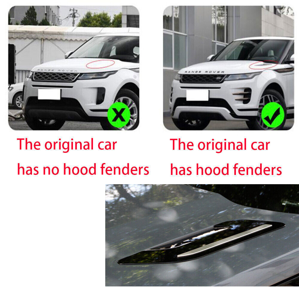 for Range Rover Evoque 2020+Hood Engine Fender Air Vent Outlet Trim Black ABS 4X n