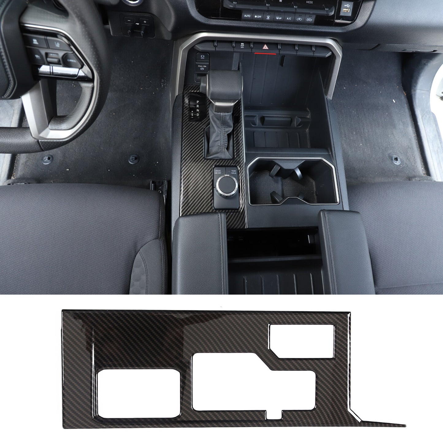 Carbon Fiber Center Console Pattern Knife Trim Cover for Corvette C8 2020-2024- v