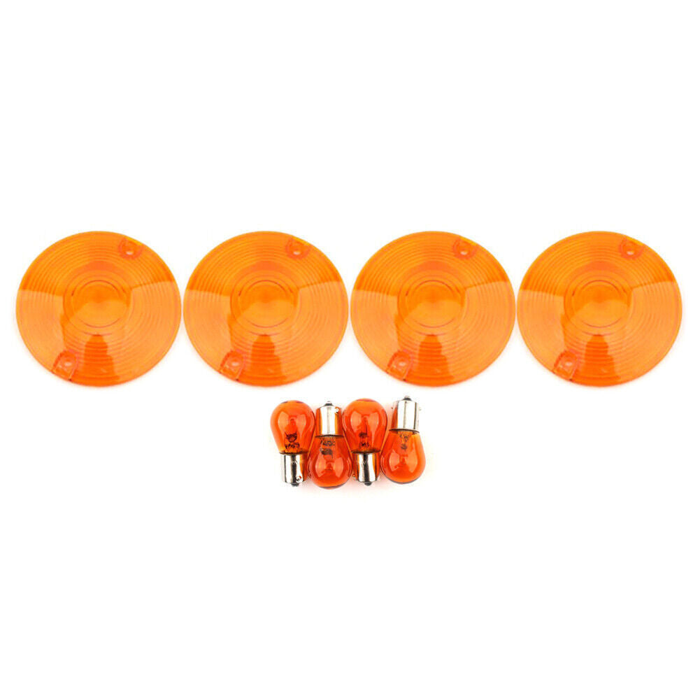 Turn Signal Light Cover Yellow Lens Amber Bulb Fit for Harley Davidson Electra Glide