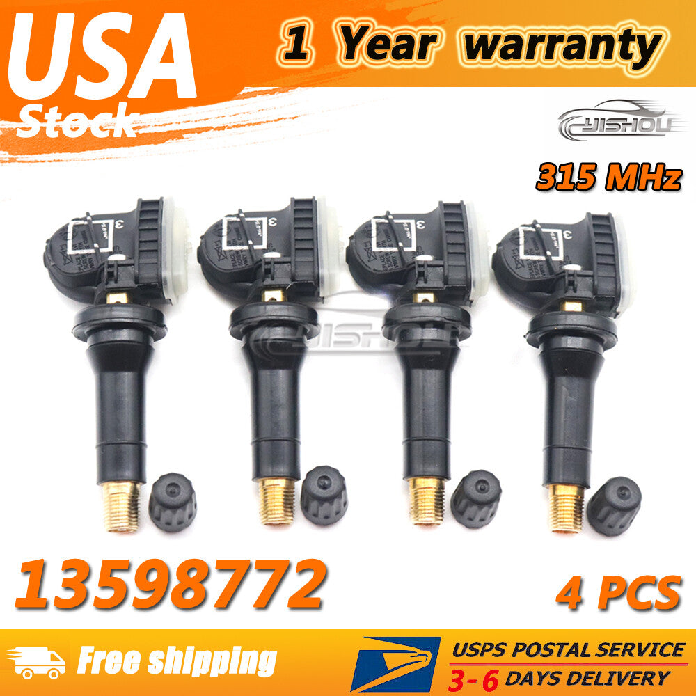 4PCS NEW 13598772 Tire Pressure Monitoring TPMS Sensor for GMC for Buick GM for Chevy US