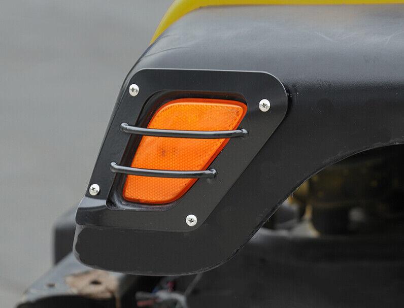 for Jeep for Wrangler TJ 1997-2006 Side Wheel Eyebrow Lamp Guards Trim Steel Black