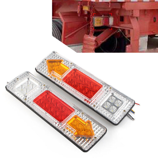 For Trailer Truck 24V 19 LED Rear Tail Lights Brake Turn Signal Reverse Lamp
