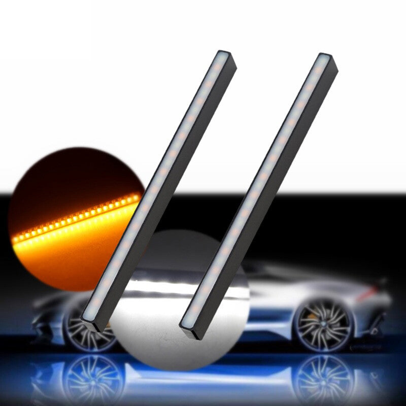 2-Pack -Thin Switch White/Amber LED DRL Daytime Running Lights & Fog Lights n