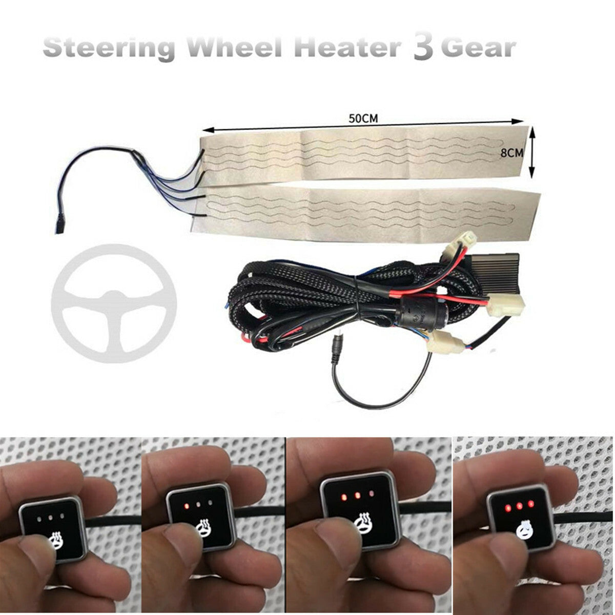 Car Steering Wheel Heater Kits Heat Pads Keep Hands Warm Winter Gift For Friends
