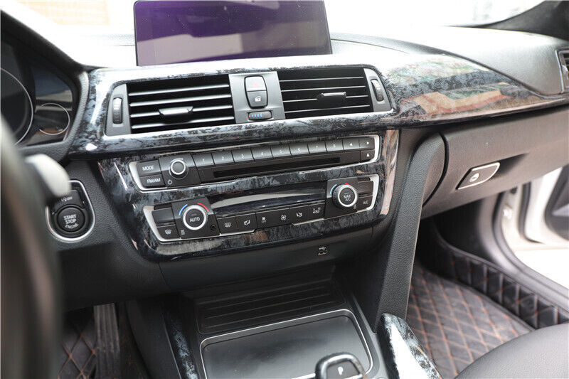 for BMW 3 Series 2014-2018 Black Wood Grain Central AC Button Control Panel Trim