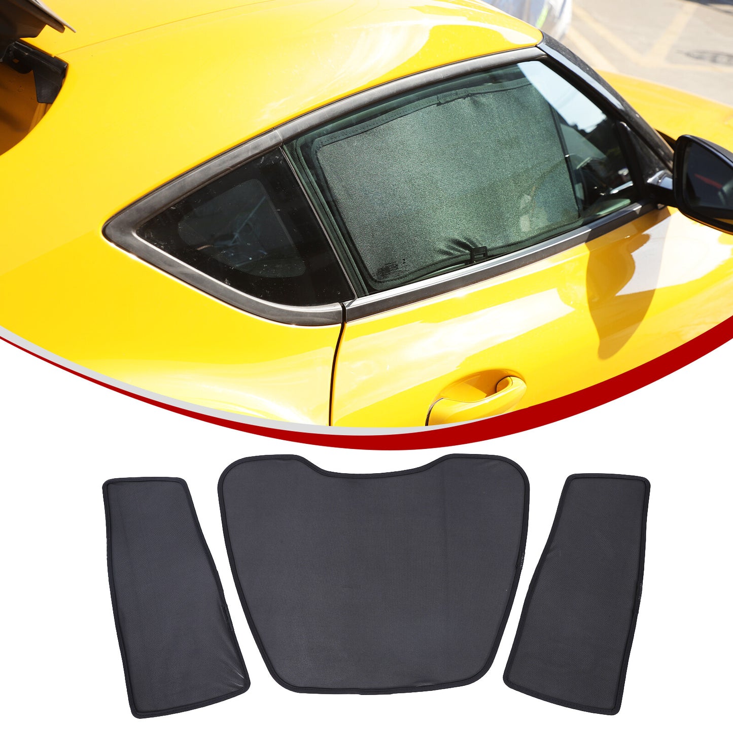 Side and rear window screen mesh sun visors for Supra 2019 - 2022, Black. n