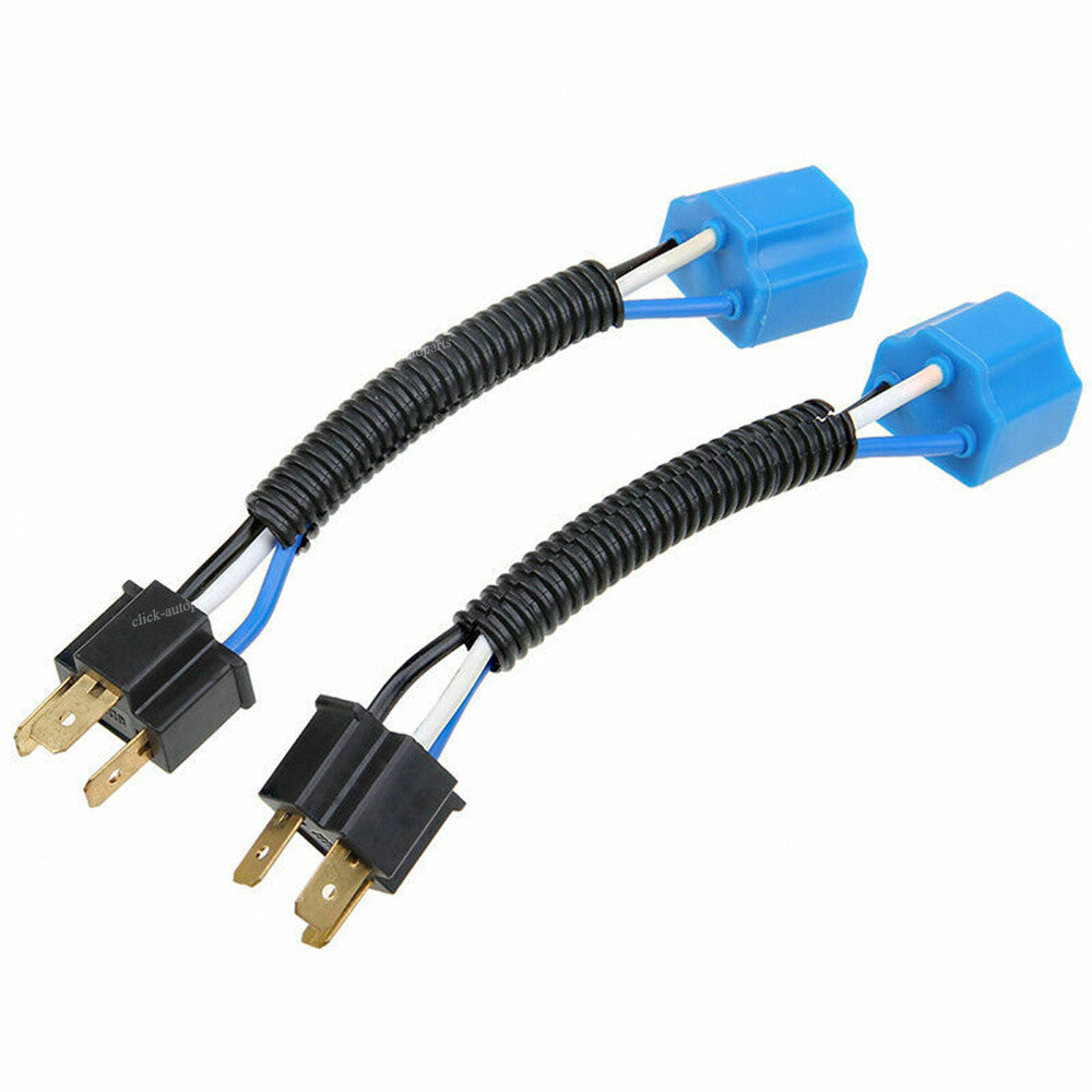 2x Car Motor H4 9003 Headlight Bulb Ceramic Socket Plug Connector Wiring Harness Q