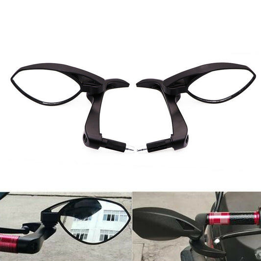 7/8 22mm Black Horns Handguard Lever Folding Anti-fall Bar Rearview Side Mirror Q