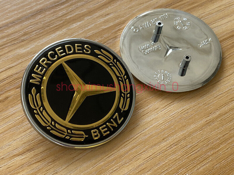 Suitable for Mercedes-Benz CLK CLS E ML GL front cover badge with gold and black embroidery A2078170316