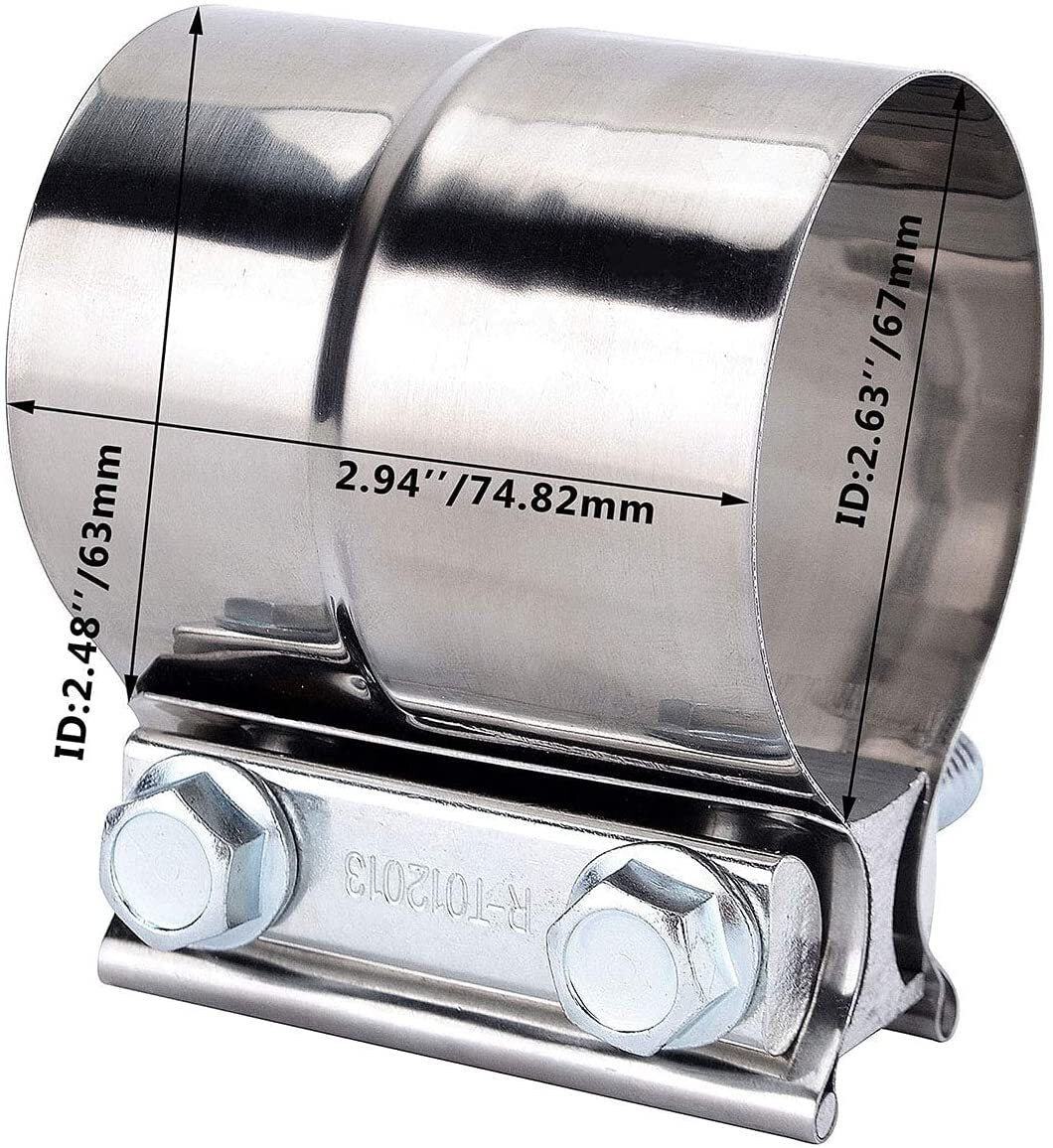 2.5-inch 2 1/2-turn exhaust clip with pre-formed 304 stainless steel