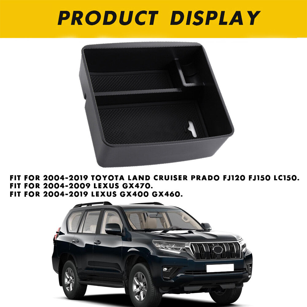 Center console storage box for FJ Cruiser 07-2021, armrest insert tray, black. n