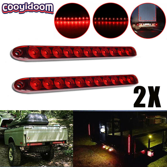 2X 16 Rear LED Bumper Reflector Brake Tail Light Signal Lamps Trailer Marker