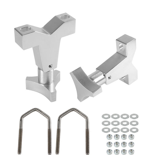 Silver High Lift Jack Mount onto 1 to 2.5 Round or Square Tubing 3 U-Bolt Size