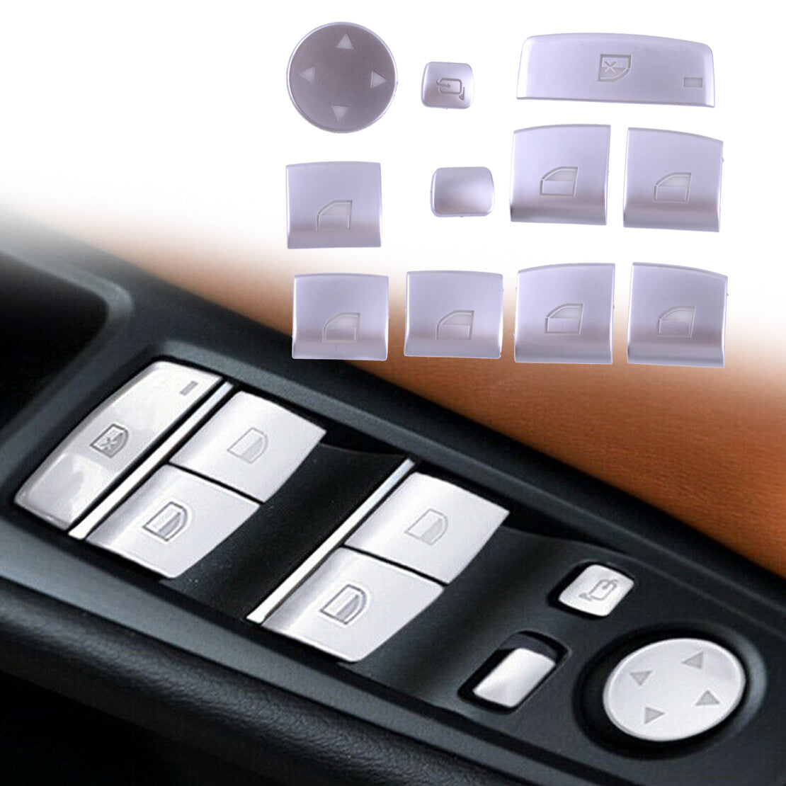 Window Lift Switch Button Cover Sticker fit for 5 F10 F18 2011-17 v