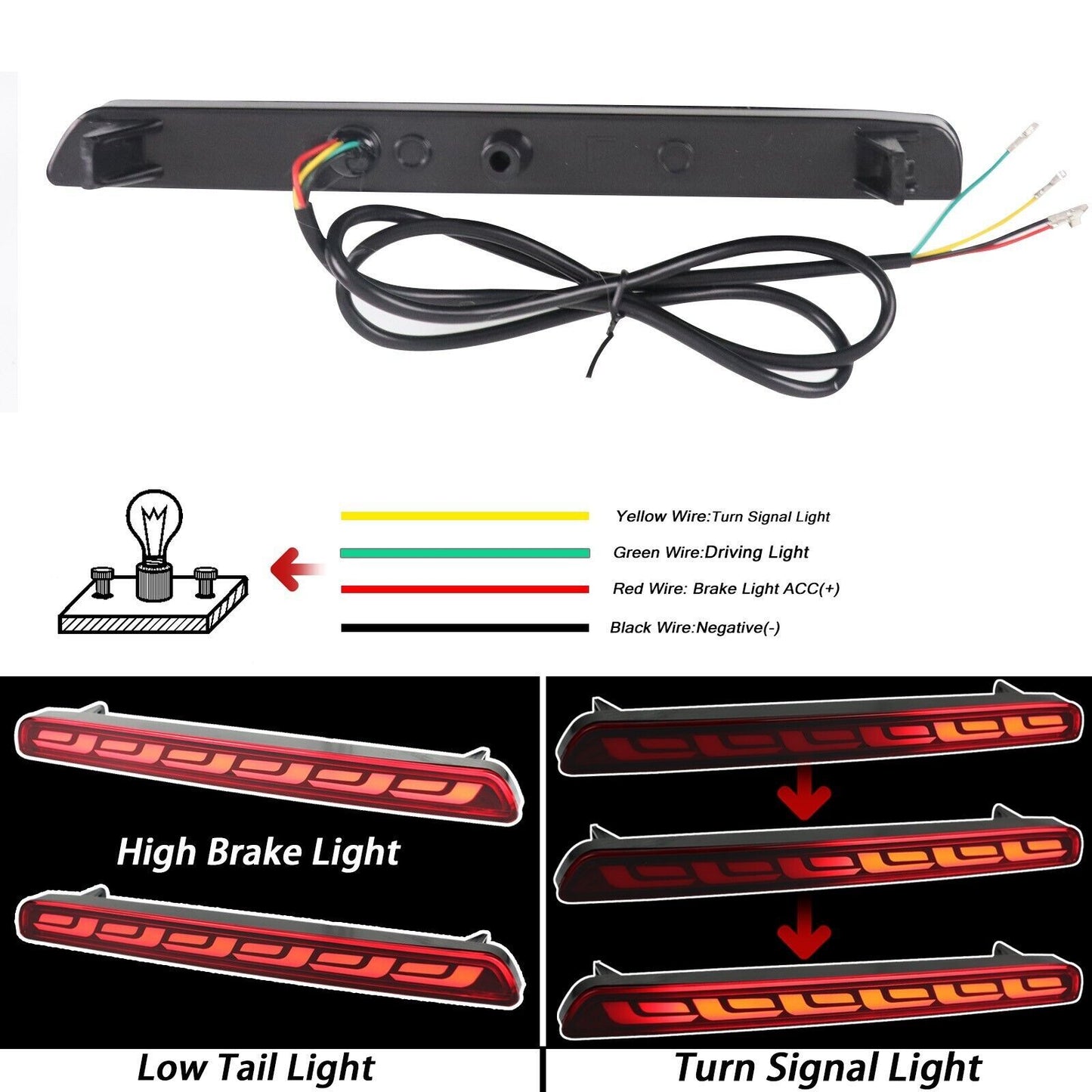 for Honda CR-V CRV 2023-2024 Rear Bumper Reflector Brake Fog DRL Indicator Light v