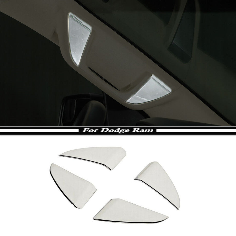 For 2019-2024 for Dodge for RAM 1500 ABS Chrome Interior A-pillar Handle Cover Trim 4PCS v