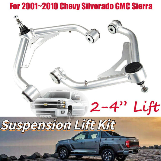Front Upper Control Arms 2-4â€Lift For 2001-2010 for Chevy Silverado for GMC for Sierra New n