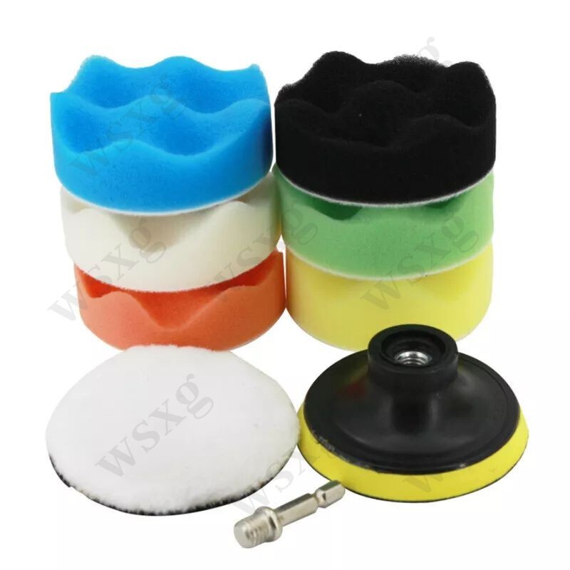 9-piece 5-inch polishing and waxing sponge pad set for composite car polishing machine