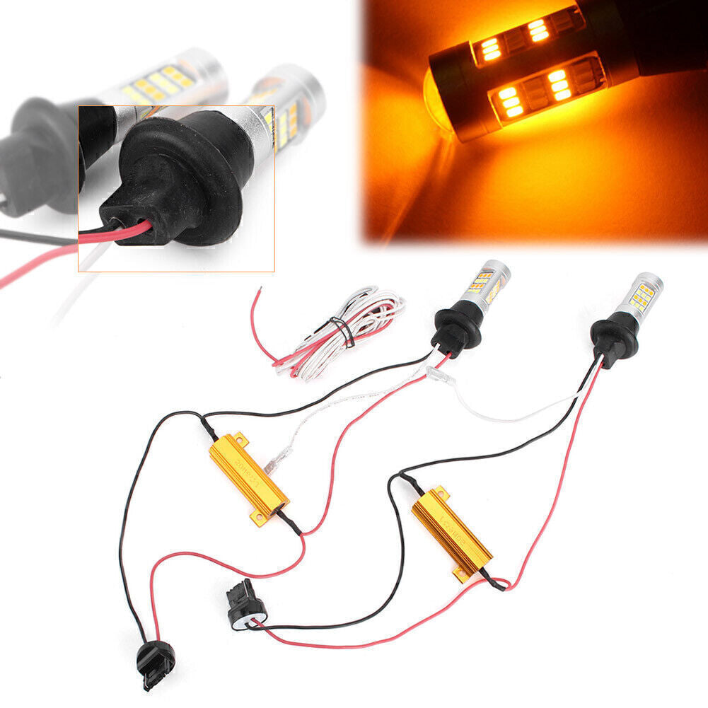 T20 7440 42- 2835 50W Dual-Color Switchback DRL Turn Signal Light Kit