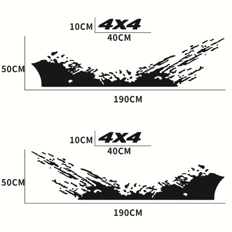 2pcs Car Splash Decal Off Road Graphics Vinyl Stickers Body DIY Decoration